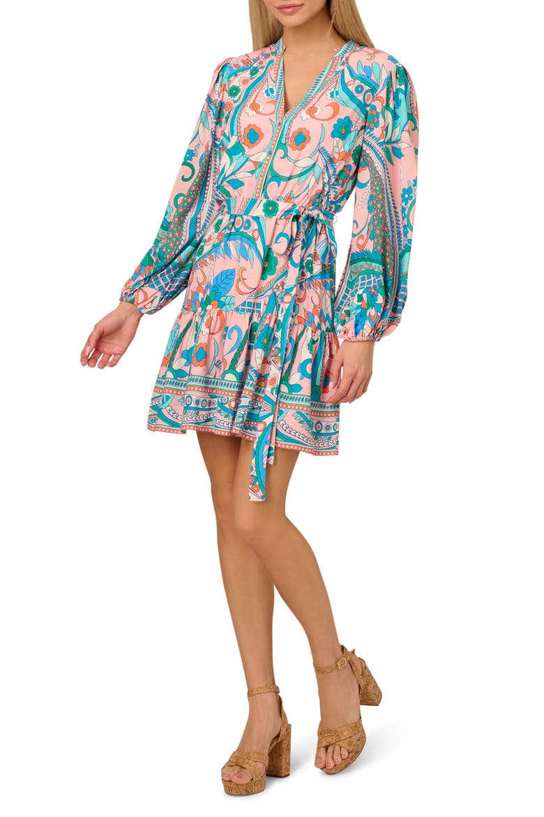 tie waist long sleeve dress Sleeve-Tie Long Sleeve Dress M