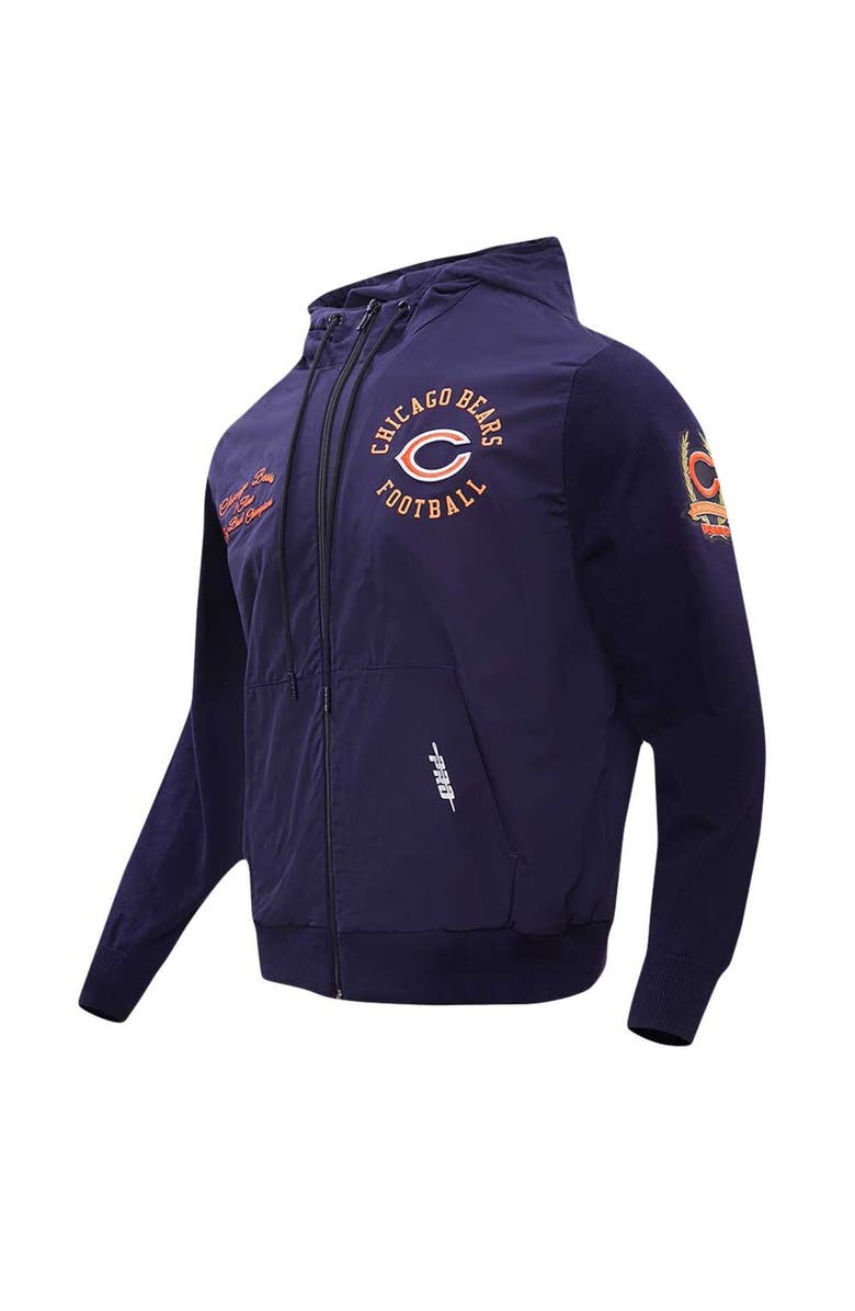 PRO STANDARD Men's Pro Standard Navy Chicago Bears Hybrid Woven Full-Zip Hoodie, Alternate, color, Navy