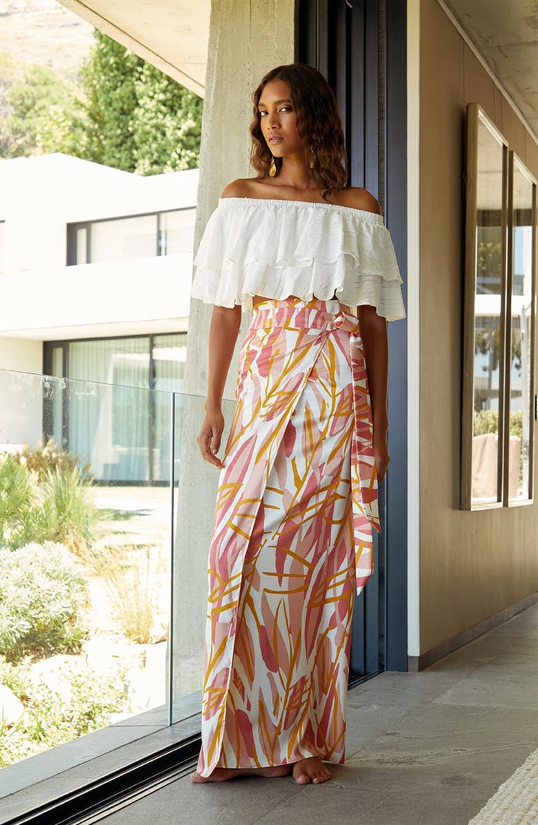 DIARRABLU Wairu Off the Shoulder Crop Top, Alternate, color, 