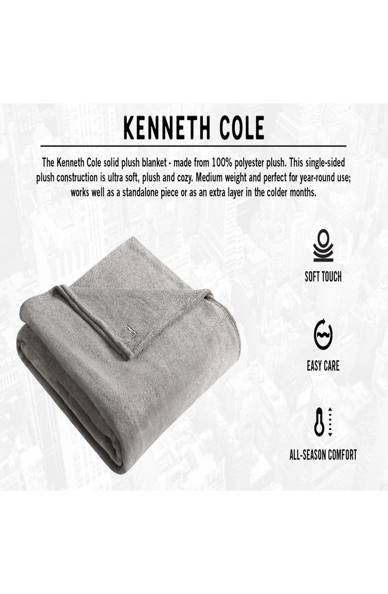 Kenneth Cole Solid Throw Blanket, Alternate, color, Smoke