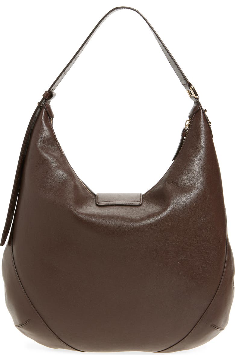 Jimmy Choo Bar Medium Leather Hobo Shoulder Bag, Alternate, color, Chocolate/ Shiny Gold