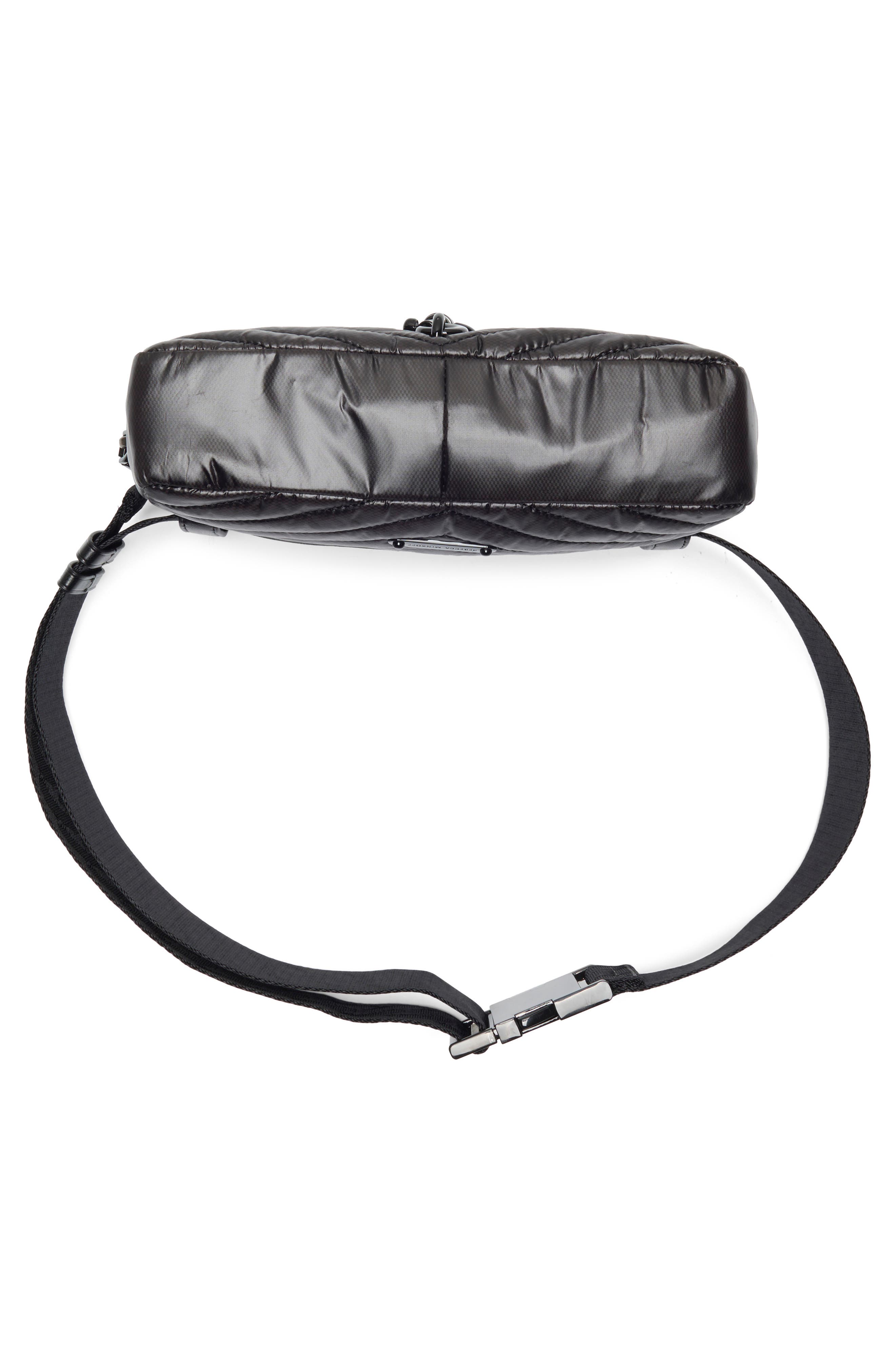 Rebecca Minkoff Edie Quilted Nylon Belt Bag, Alternate, color, Black