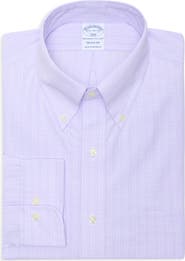 Brooks Brothers Regular Fit Plaid Non-Iron Cotton Dress Shirt
