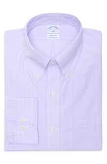 Brooks Brothers Regular Fit Plaid Non-Iron Cotton Dress Shirt