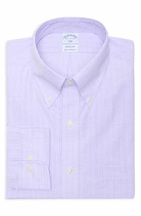 Brooks Brothers Regular Fit Plaid Non-Iron Cotton Dress Shirt