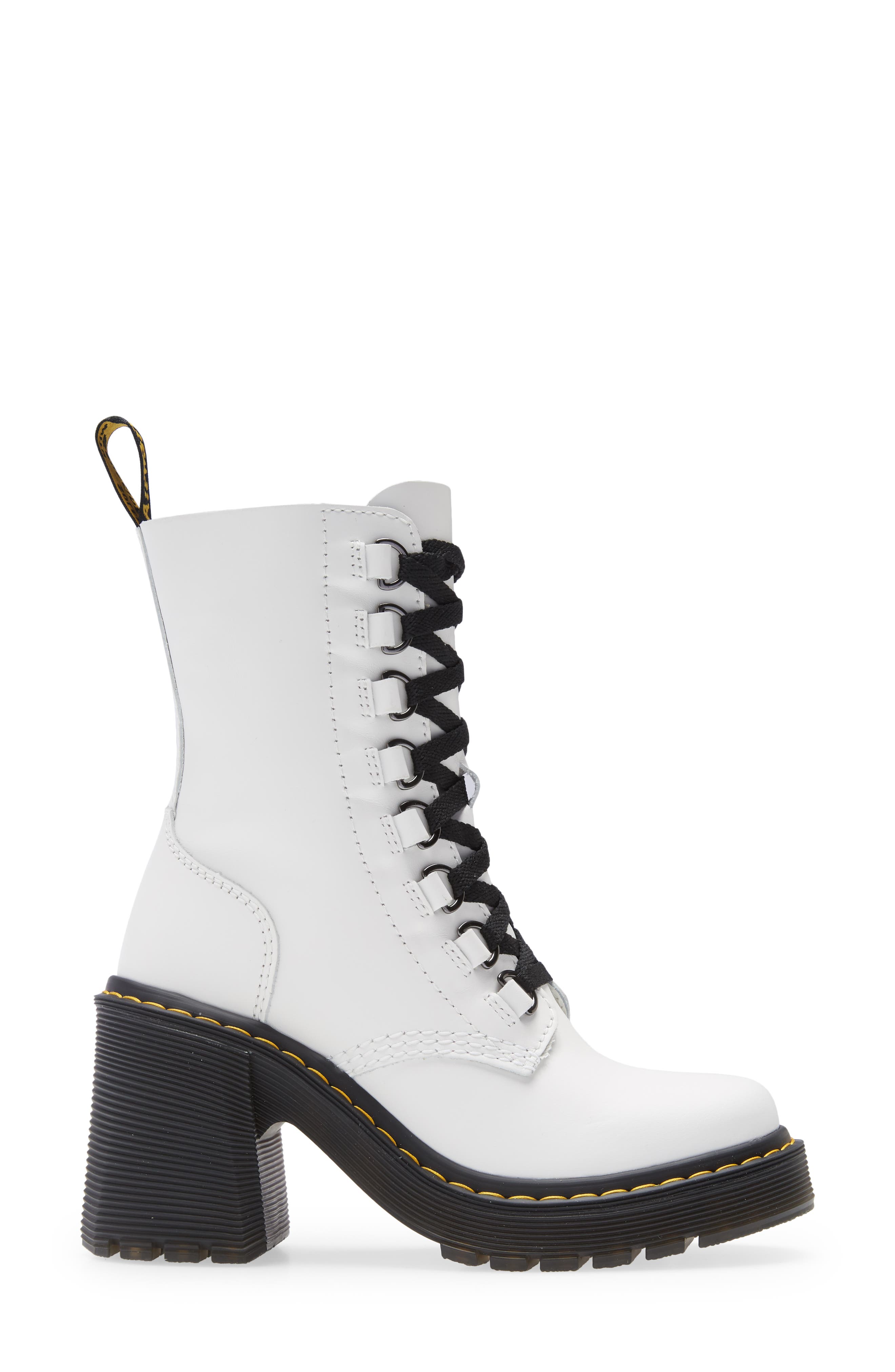 Chesney Lace-Up Boot, Alternate, color, WHITE LEATHER