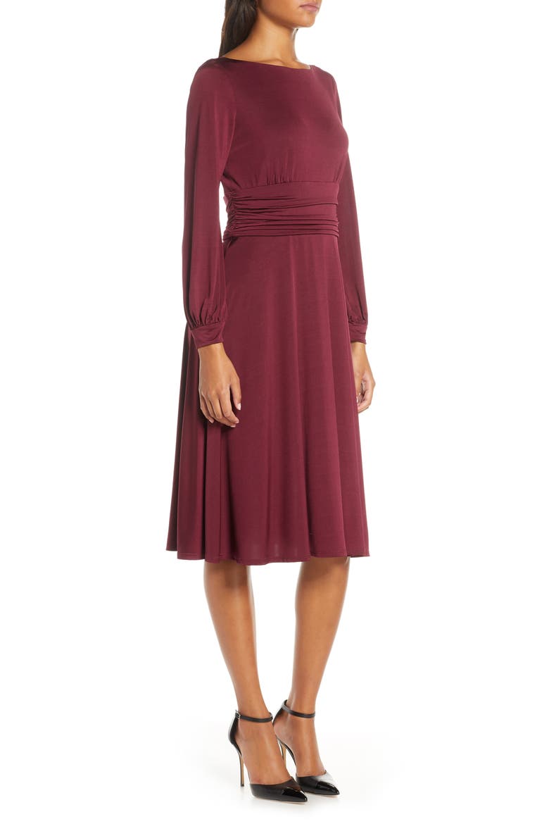 Ruched Waist Long Sleeve Jersey Dress, Alternate, color, WNE
