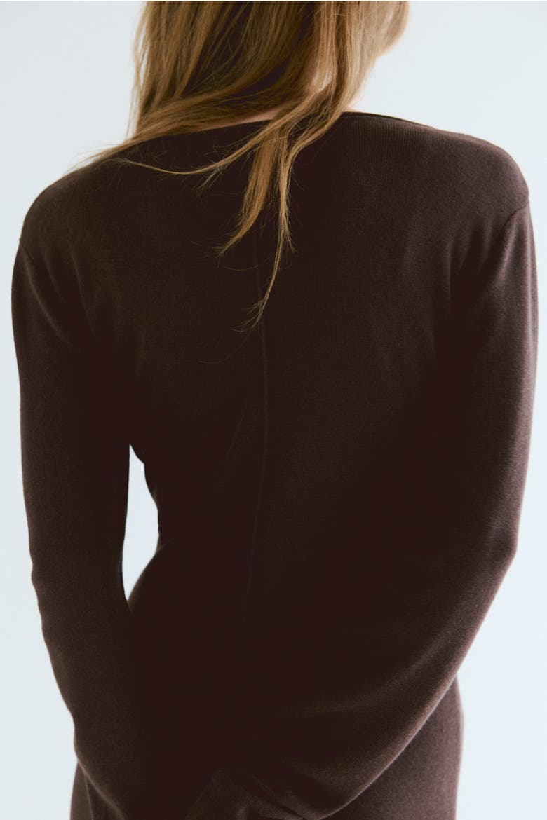 Mama Fine-knit Dress, Alternate, color, Dark brown