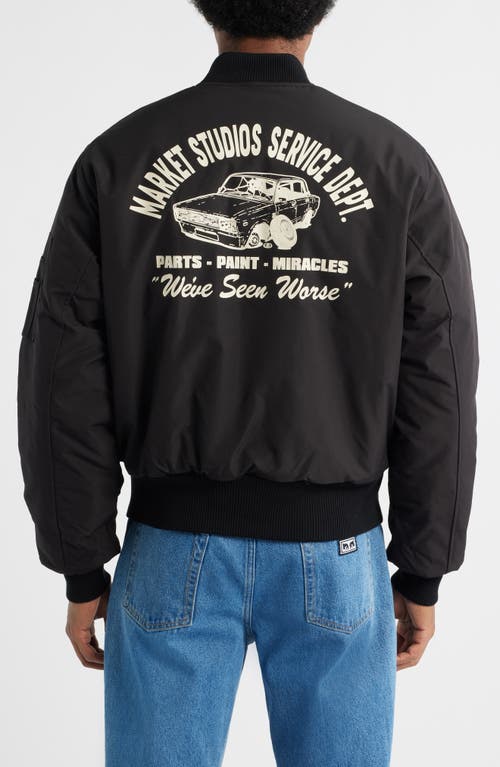 Market Handyman Reversible Bomber Jacket In Black
