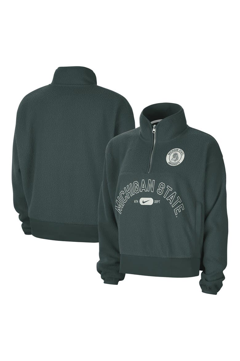 Women's Nike Green Michigan State Spartans Fly Fleece Quarter-Zip Jacket, Alternate, color, Green
