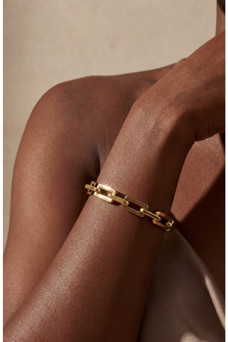 The Bailey Lock Bracelet, Alternate, color, Gold