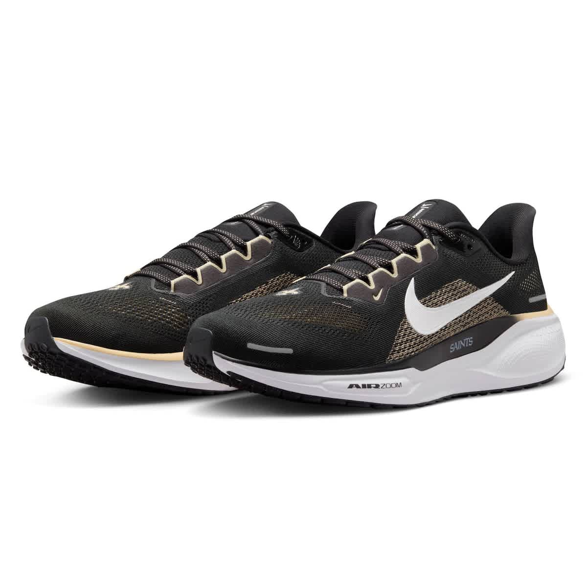 Nike Unisex Nike Black New Orleans Saints Zoom Pegasus 41 Running Shoes, Alternate, color, 