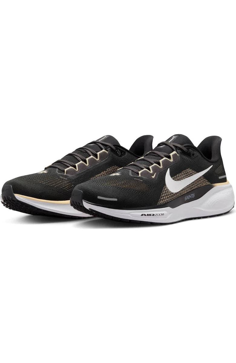 Nike Unisex Nike Black New Orleans Saints Zoom Pegasus 41 Running Shoes, Alternate, color,