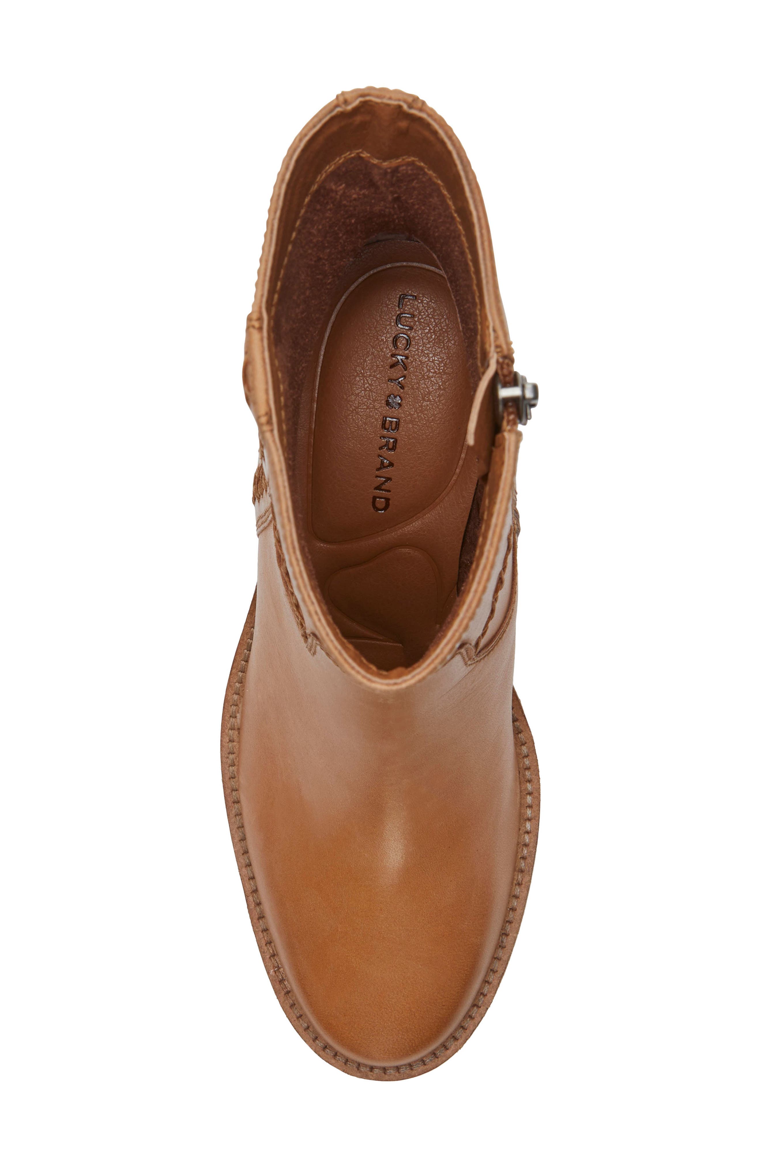 Lucky Brand Milev Bootie, Alternate, color, Tan Leather