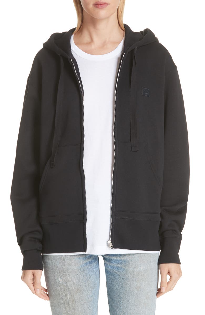 Acne Studios Ferris Face Patch Unisex Zip Hoodie, Main, color,