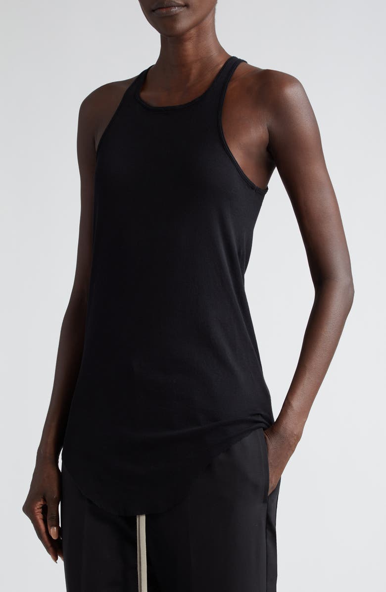 Rick Owens Longline Cotton Rib Tank, Alternate, color,