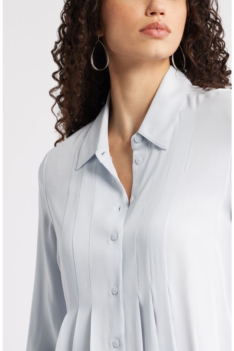 Tux Pleated Button-Up Shirt, Alternate, color, BLUE DAWN