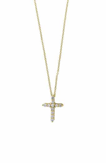 EFFY 14K Yellow Gold Pavé Diamond Cross Pendant Necklace - 0.22 ctw.