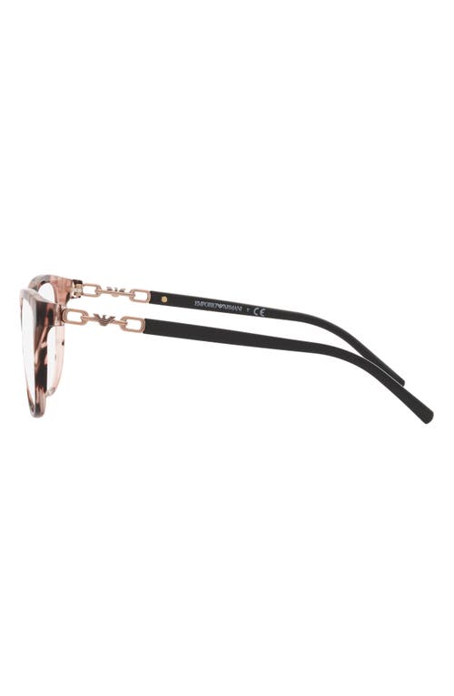 Emporio Armani 53mm Pillow Optical Glasses In Brown