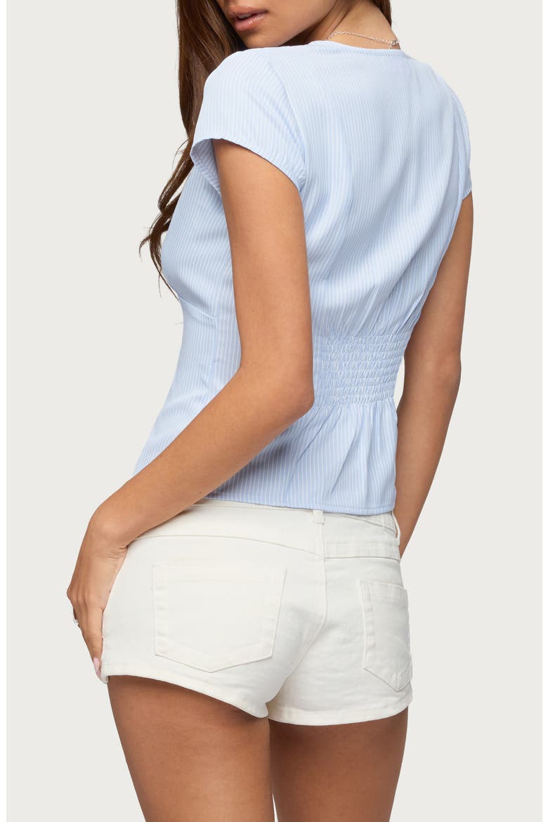 Yulena Stripe Woven Shirt, Alternate, color, BLUE-AND-WHITE