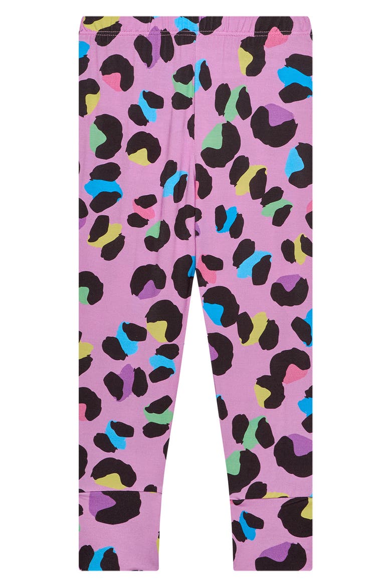 Electric Leopard Fitted Two-Piece Pajamas, Alternate, color, OPEN PURPLE