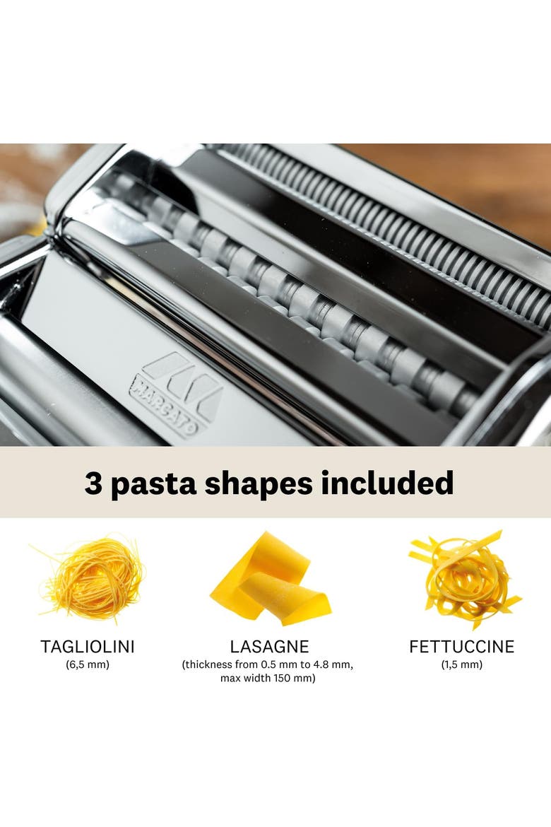 Atlas 150 Pasta Machine with Cutter and Hand Crank, Made in Italy, Alternate, color, Silver