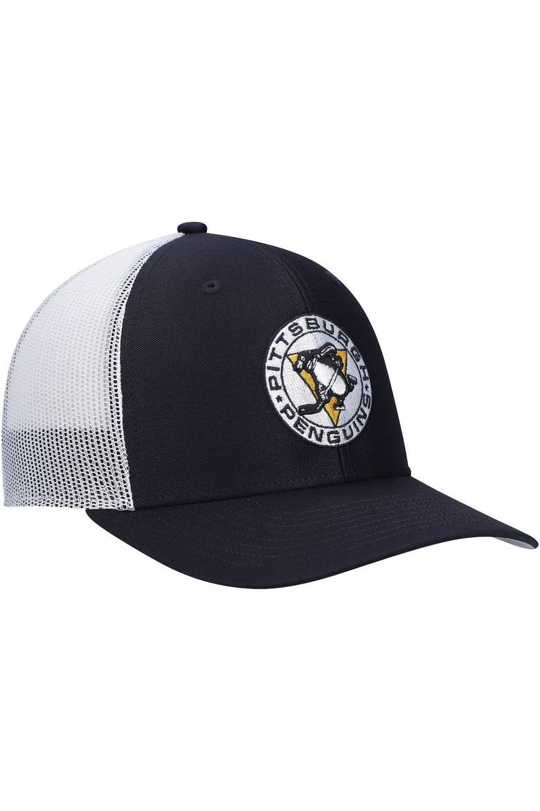 Men's '47 Black/White Pittsburgh Penguins Vintage Trucker Snapback Hat, Alternate, color, Black