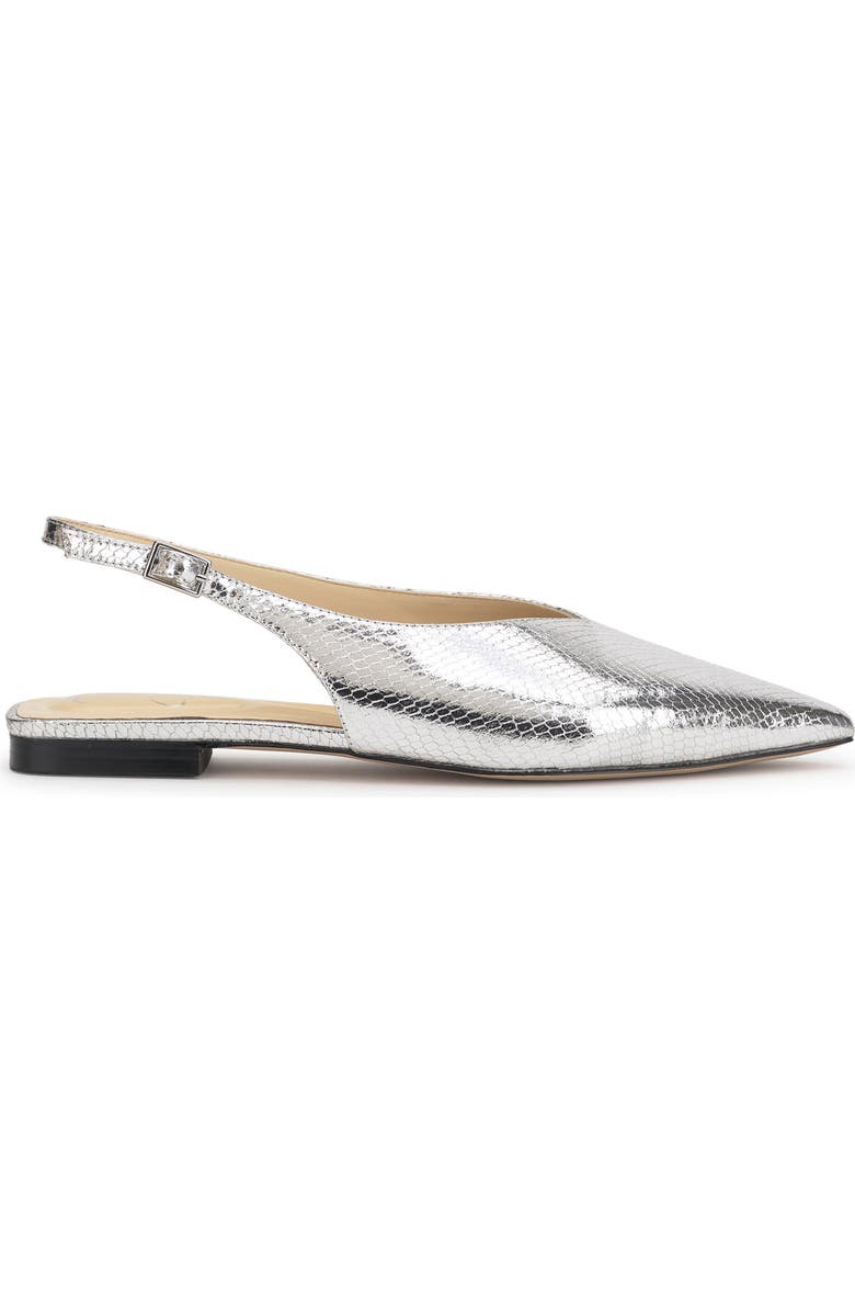 Jessica Simpson Mezzah Slingback Pointed Toe Flat, Alternate, color, Silver