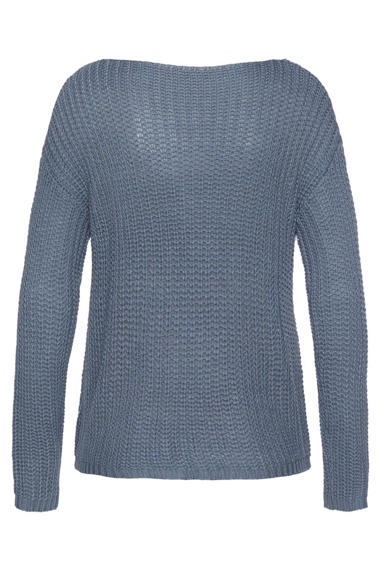 Crochet Knit Sweater, Alternate, color, Blue