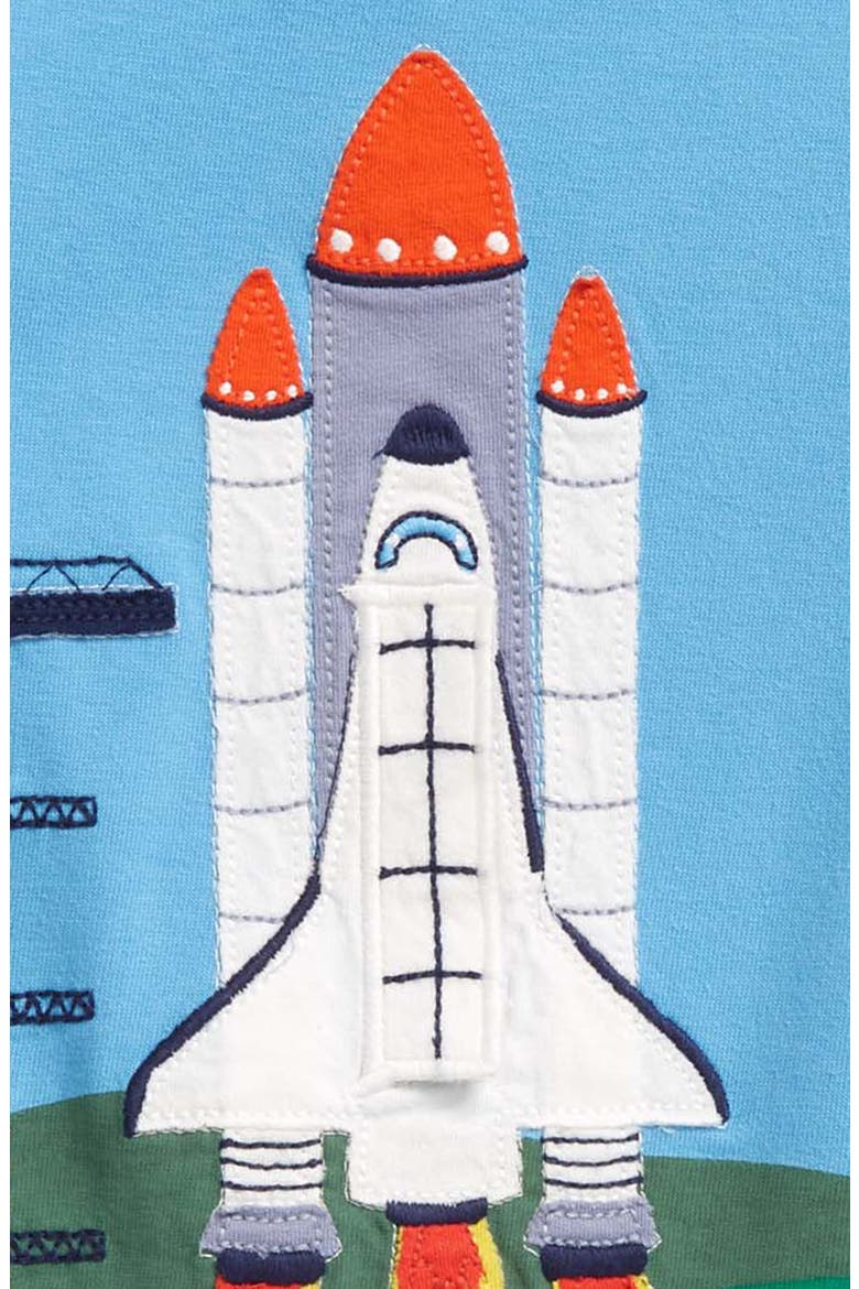 Kids' Space Shuttle Appliqué T-Shirt, Alternate, color, SURFBOARD BLUE ROCKET