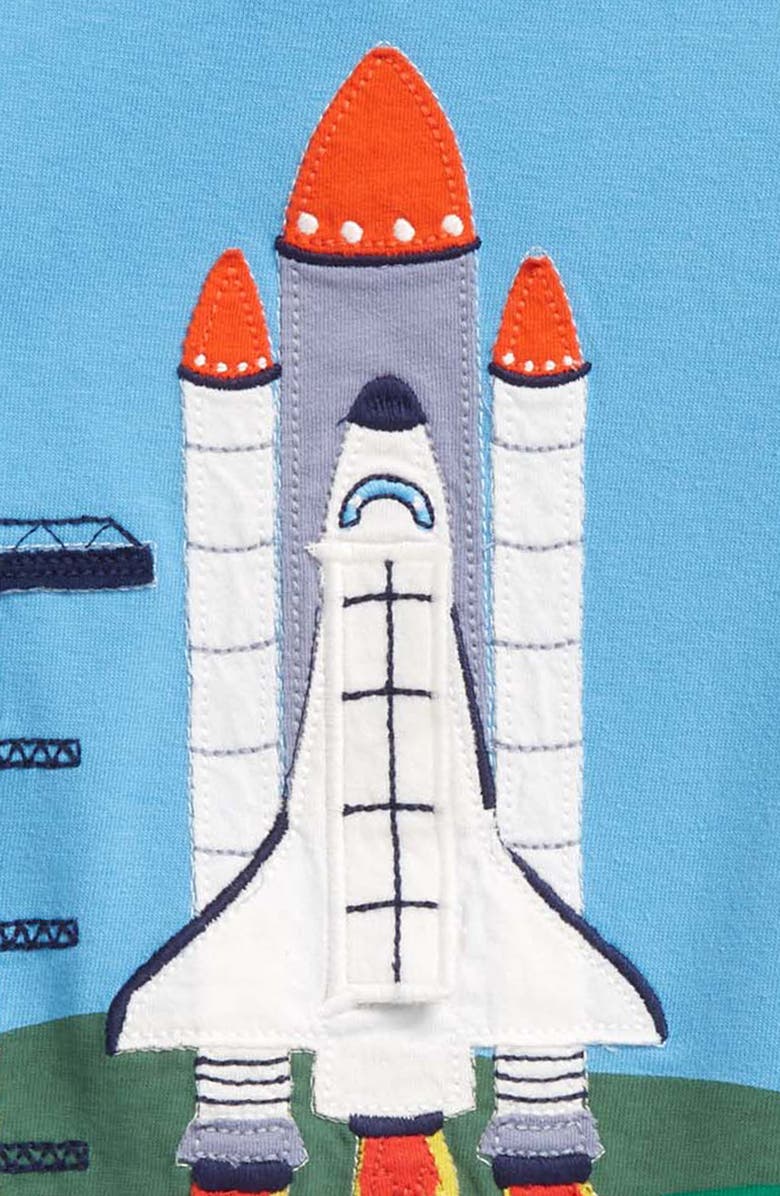 Mini Boden Kids' Space Shuttle Appliqué T-Shirt, Alternate, color, 