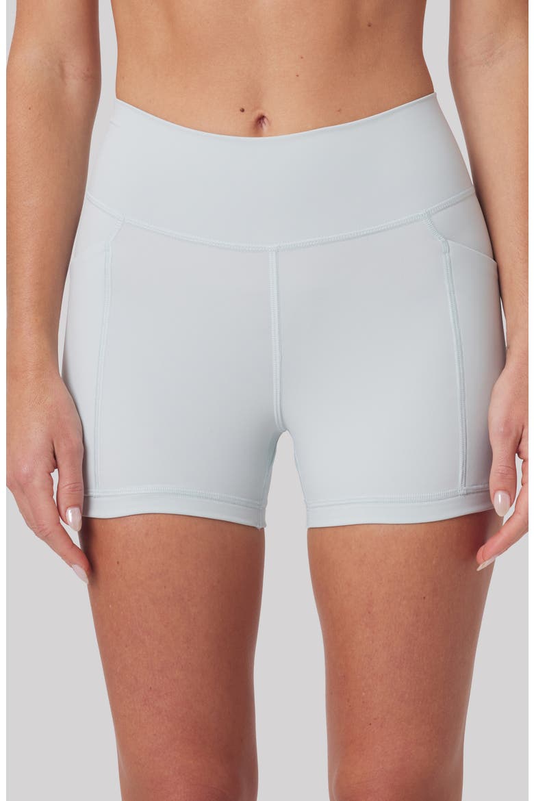 Heather High Waist Pocket Bike Shorts, Alternate, color, PORCELAIN BLUE