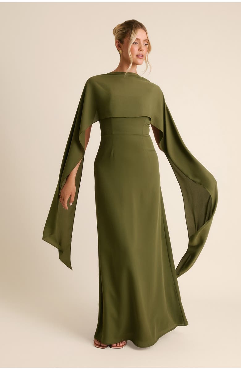 Six Stories Square Neck Chiffon Bridesmaid Dress, Alternate, color,