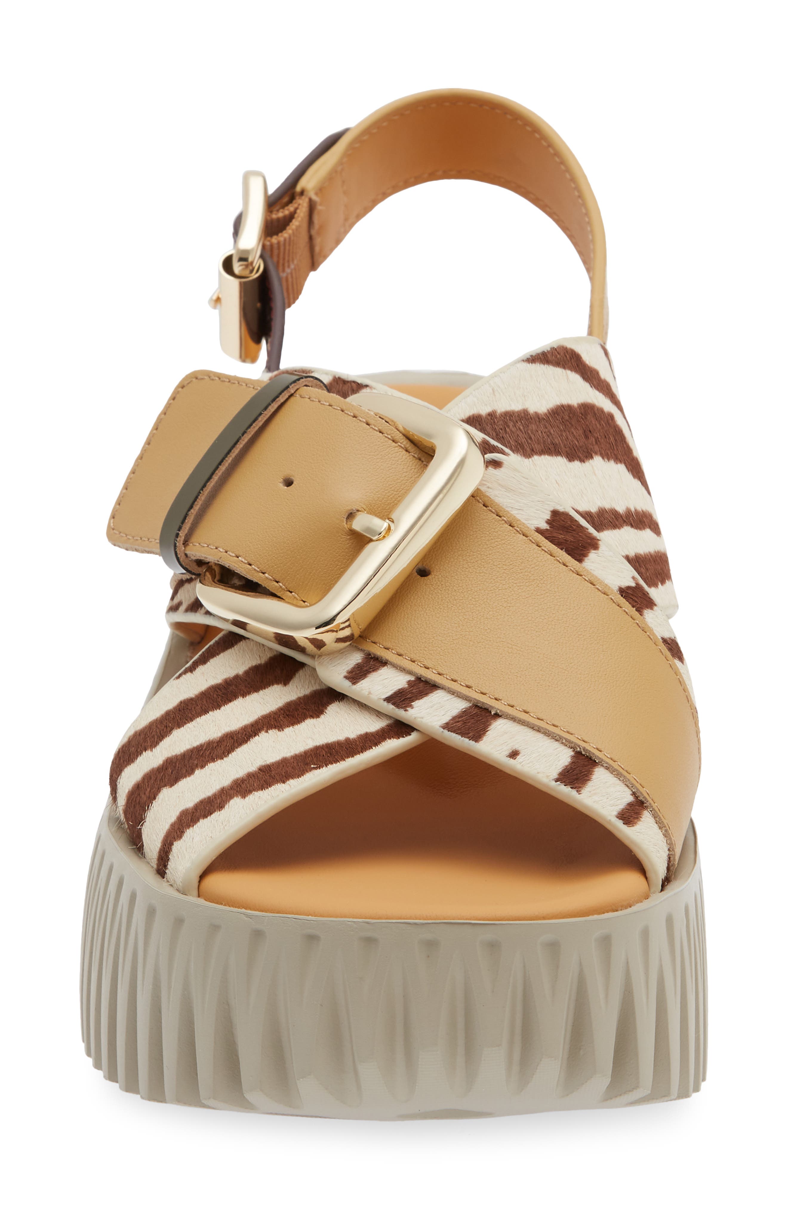 Plia Juno Platform Slingback Sandal, Alternate, color, ZEBRA MIX