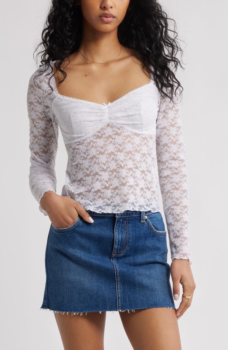BP. Pretty Lace Top, Main, color, White