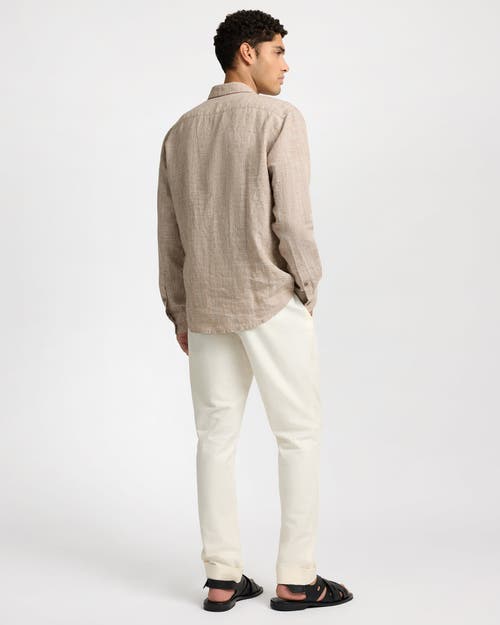 Onia Linen Cotton Stretch Cuff Pant In Neutral