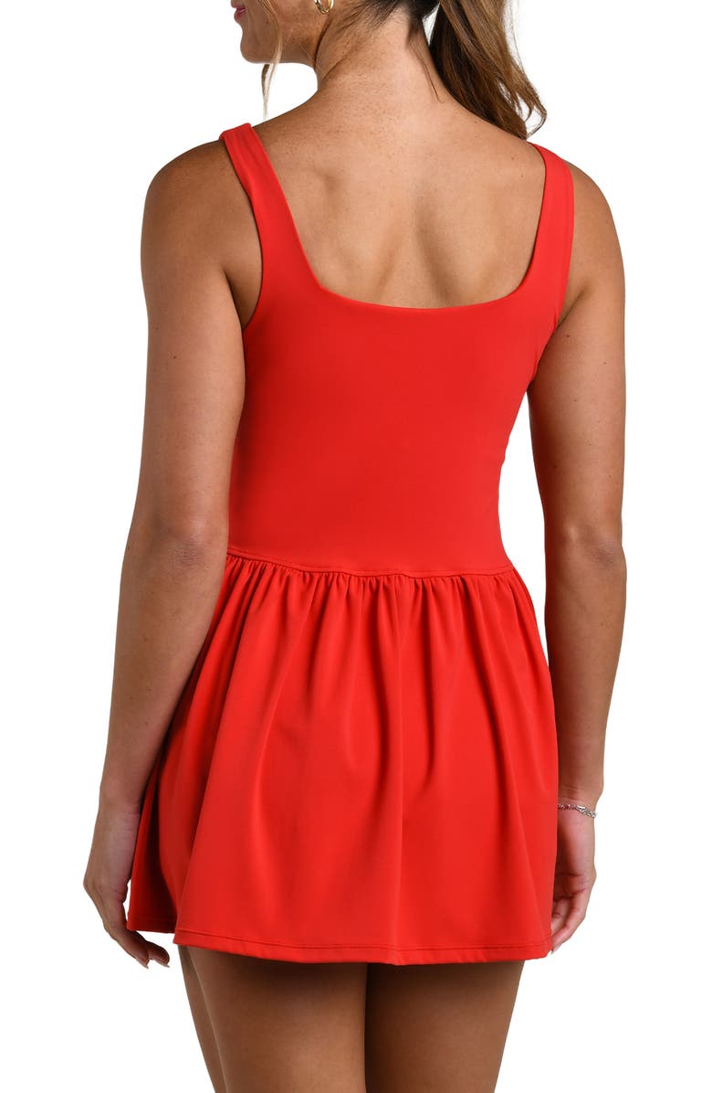 La Blanca Athletic Square Neck Minidress, Alternate, color, Ruby