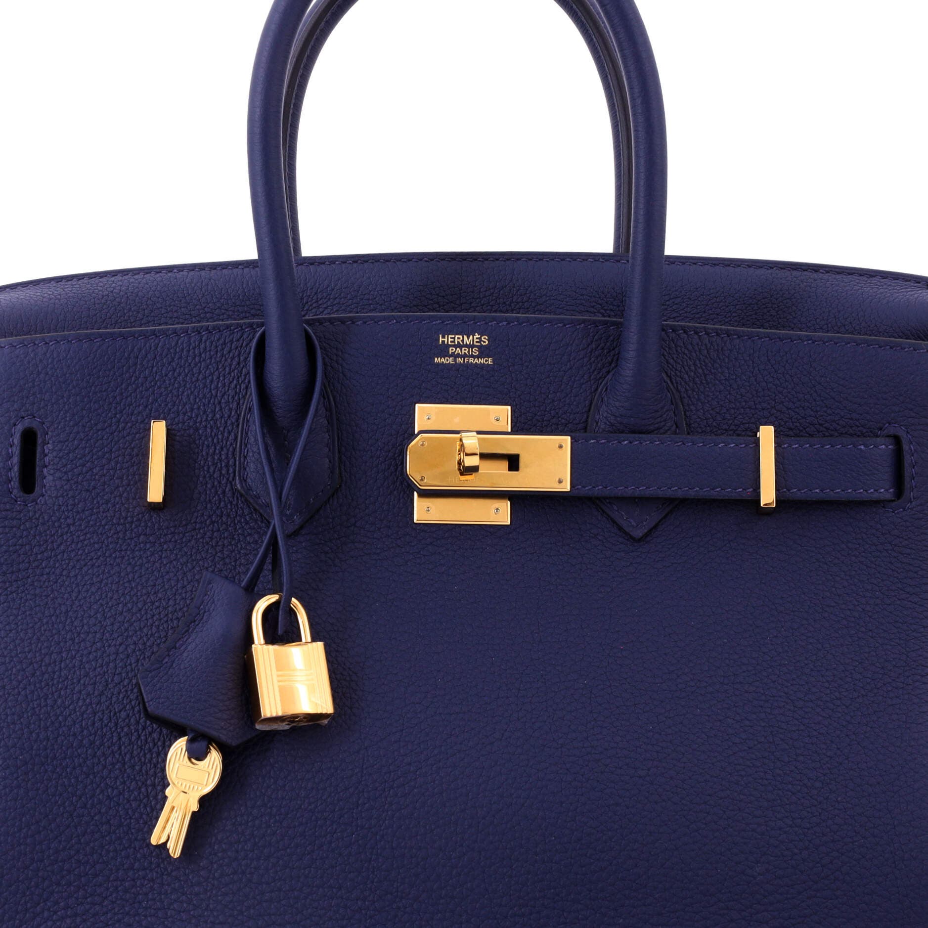 Pre-Owned Hermes Birkin Handbag Blue Togo with Gold Hardware 30, Alternate, color, 