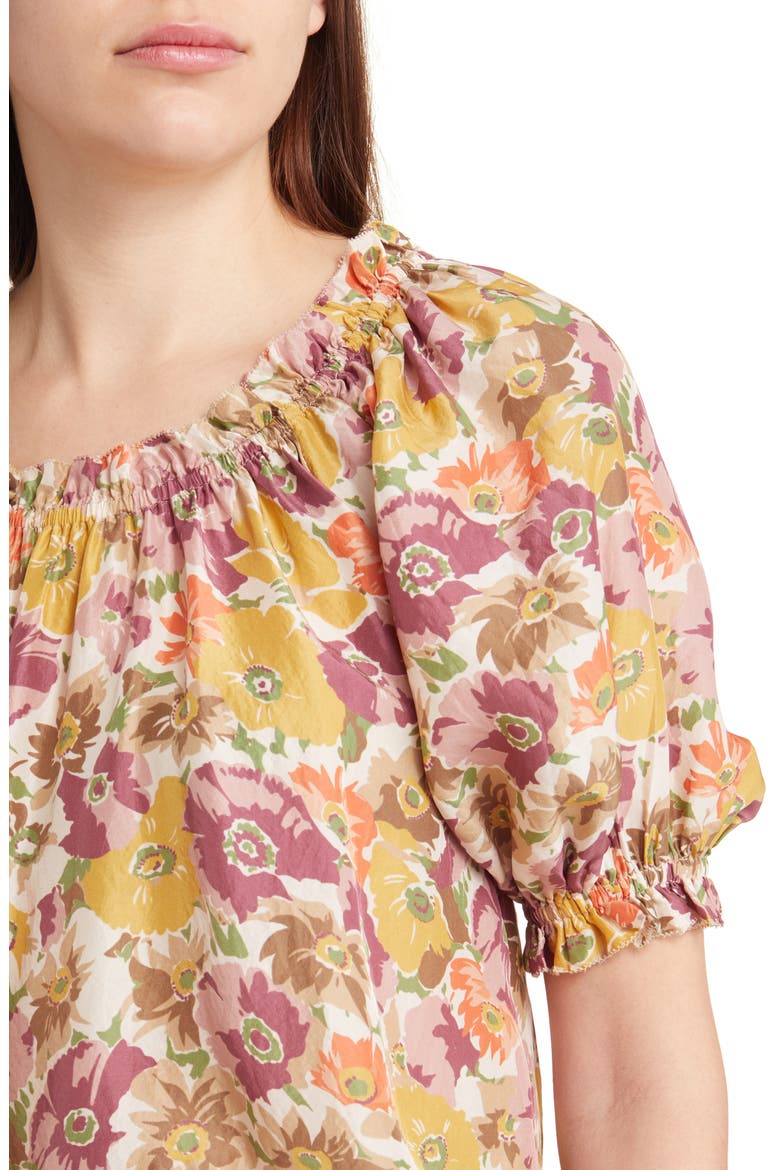 The Garland Floral Print Silk Blouse, Alternate, color, GOLDEN LILAC FLOWER
