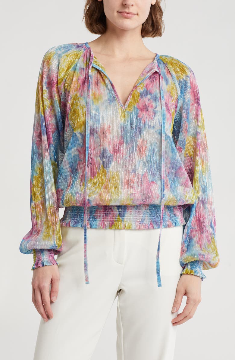 Ramy Brook Hawkins Tie Neck Top, Main, color, 