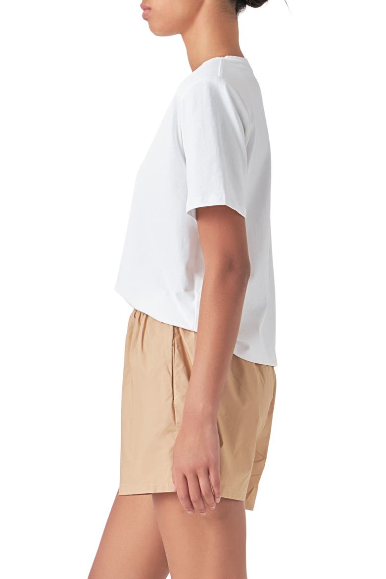 Power Shoulder Cotton T-Shirt, Alternate, color, WHITE