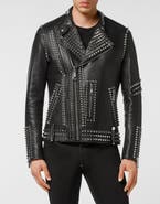 PHILIPP PLEIN Leather Biker Men