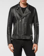 PHILIPP PLEIN Leather Biker Men