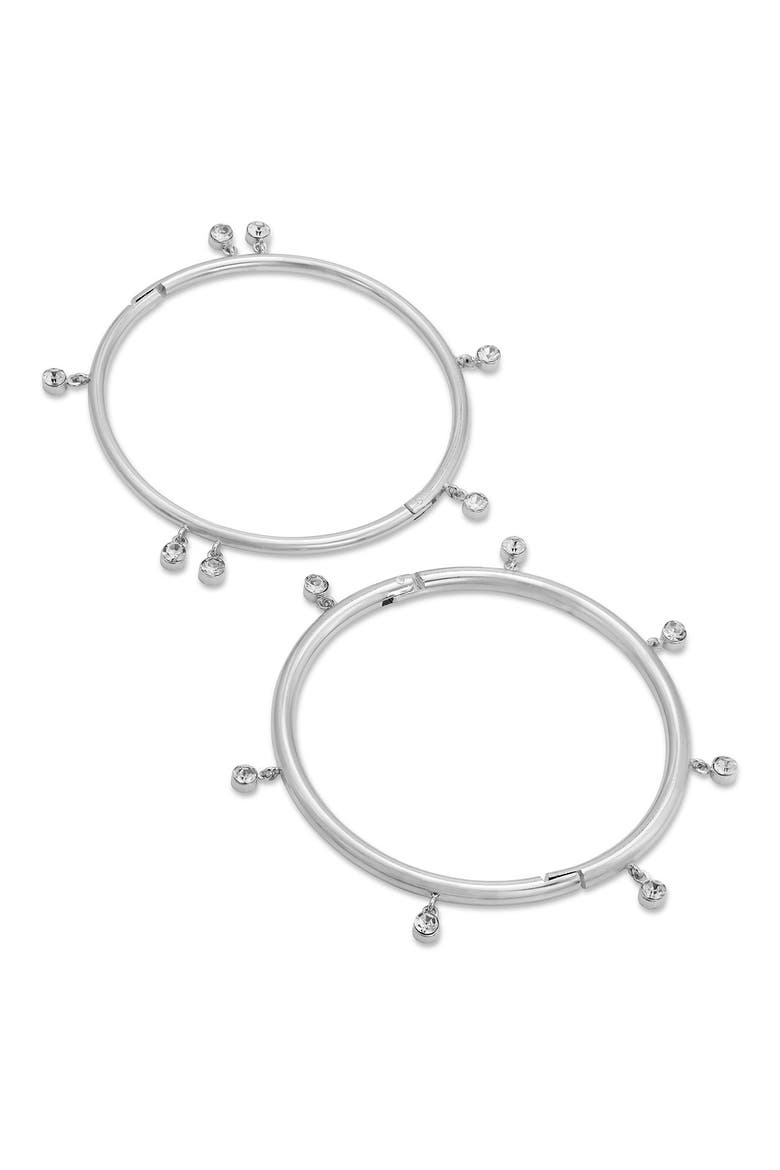 Bezel Duo Bangle Set, Main, color, WHITE