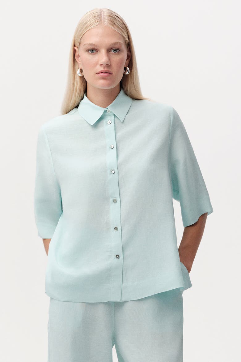 Calve Half Sleeve Shirt, Alternate, color, BLUE