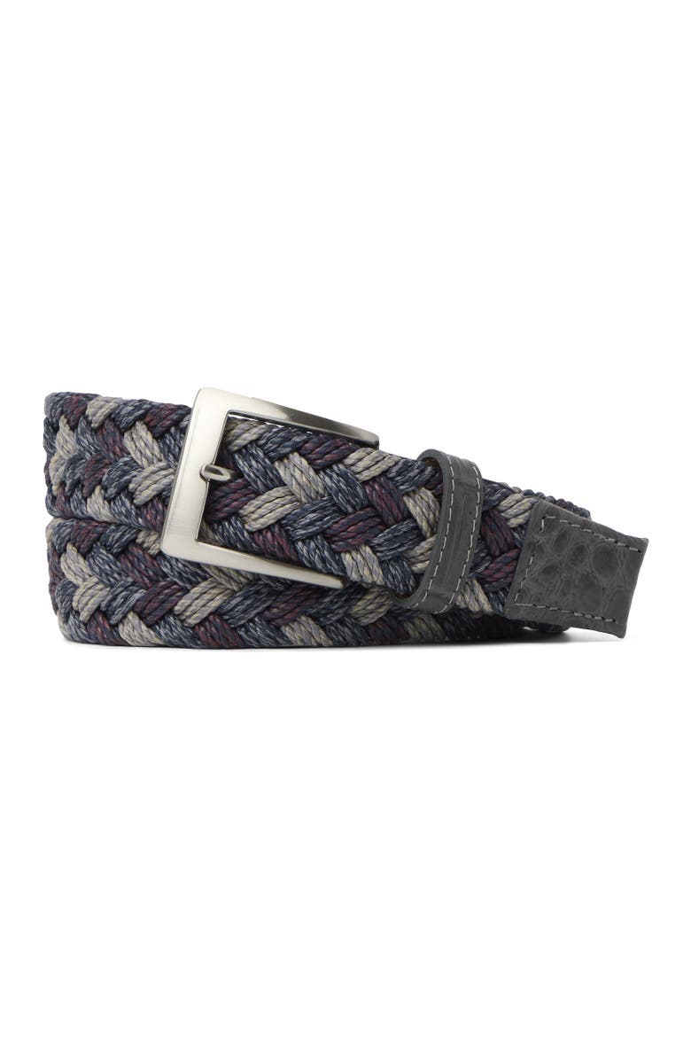 Cloth Weave with Embossed Croc Tabs, Main, color, Grey Multi