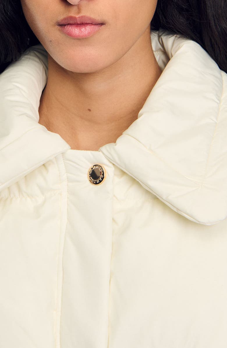 SANDRO Quilted mid-length puffer jacket, Alternate, color, 