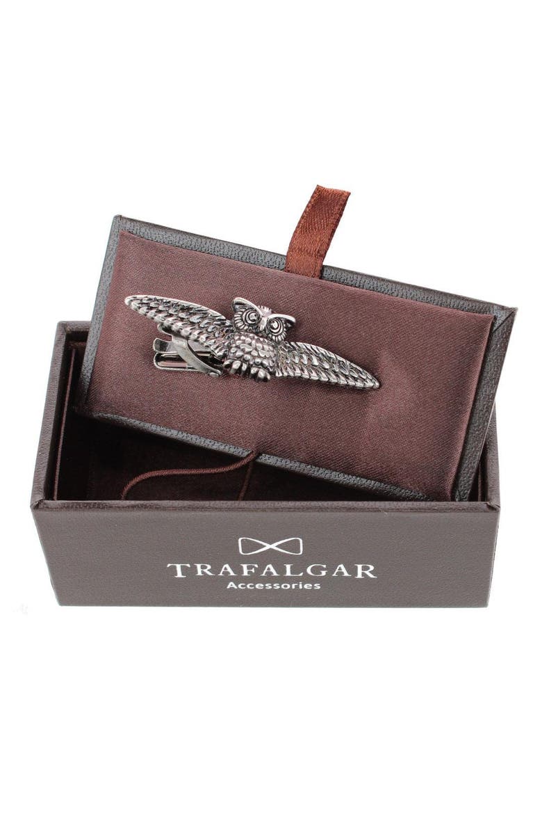 Majestic Owl Antique Silver Tie Bar, Alternate, color, Antique Silver