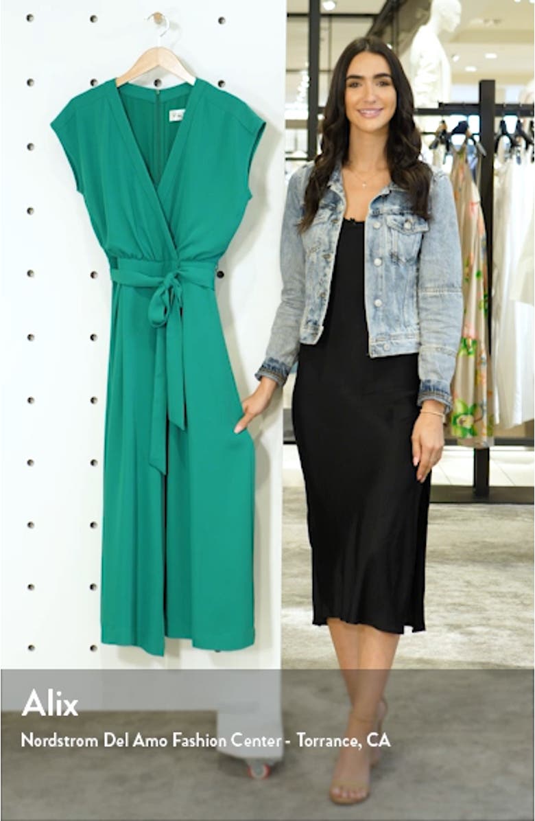 Faux Wrap Crop Jumpsuit, sales video thumbnail