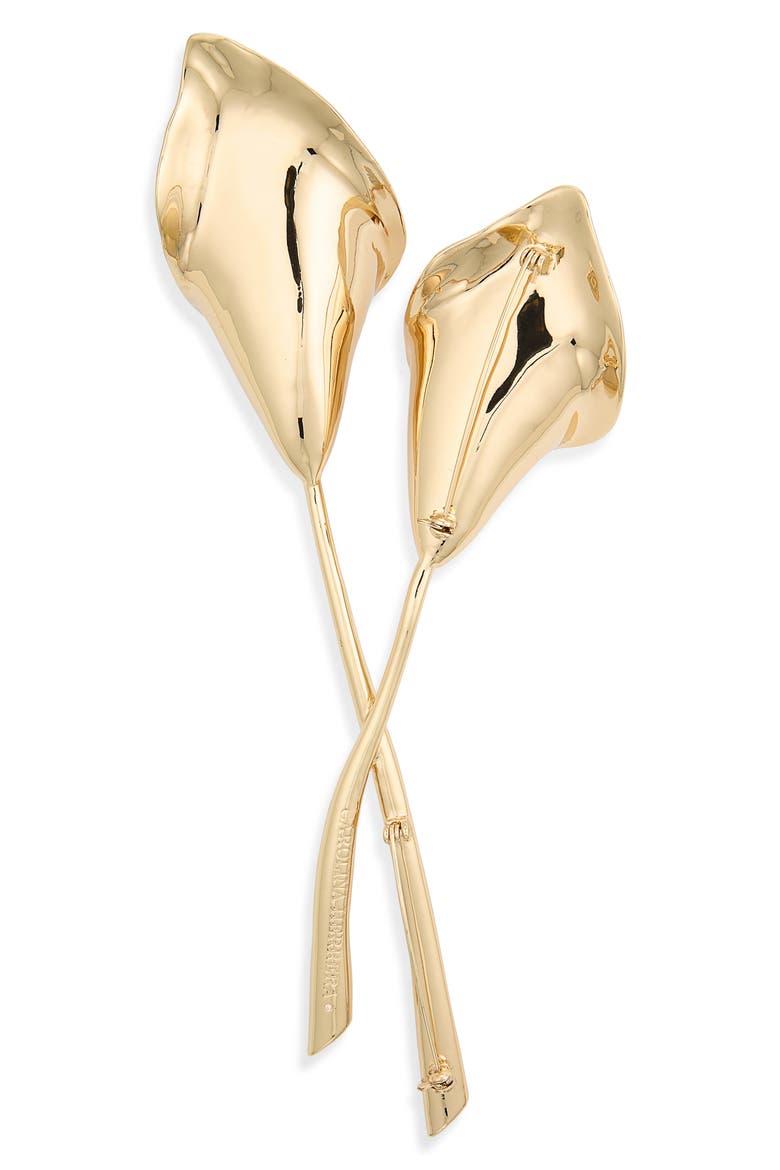 Double Calla Lily Brooch, Alternate, color, GOLD